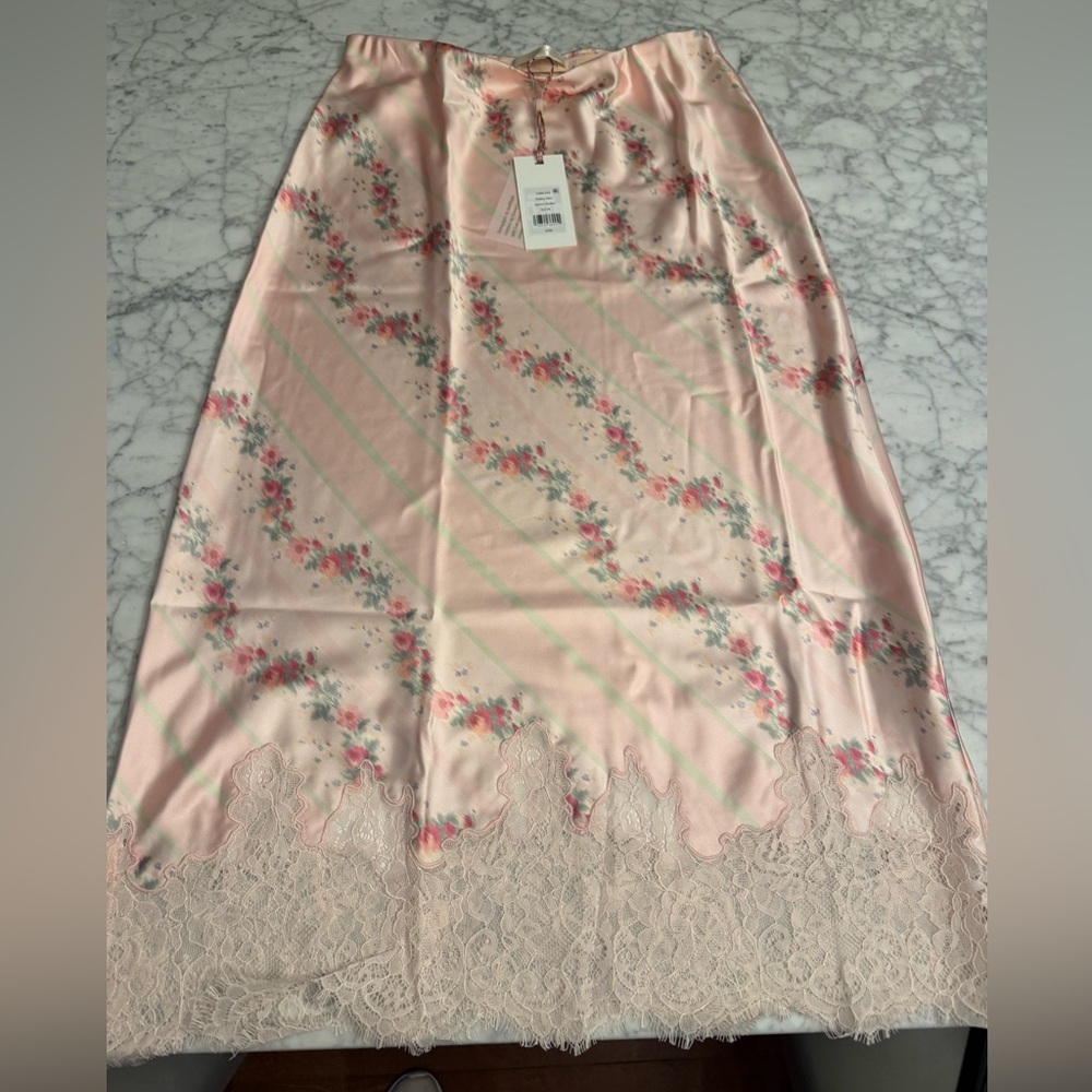LoveShackFancy Malina Maxi Skirt, Apricot Medley - Picture 12 of 14